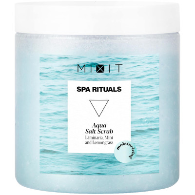 Скраб для тела Mixit Spa Rituals Aqua Salt Scrub увлажняющий солевой экстракты ламинарии-мяты, 250мл