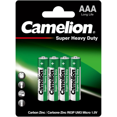Батарейка Camelion R03 BL-4, 15В, 4шт
