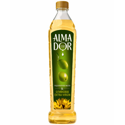 Масло подсолнечное Almador Extra Virgin Olive Oil с добавлением оливкового нерафинированного, 750мл