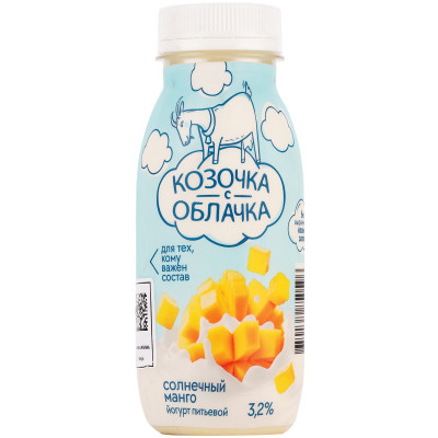 Йогурт Козочка с Облачка с манго из козьего молока 3.2%, 200мл
