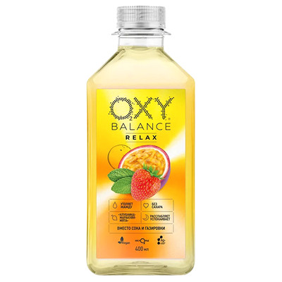 Напиток безалкогольный Oxy Balance Relax со вкусом клубника-маракуйя-мята негазированный, 400мл