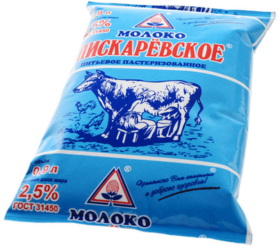 Молоко Пискаревский пастеризованное 2.5%, 900мл