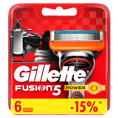 Кассеты для бритья Gillette Fusion Power сменные, 6шт