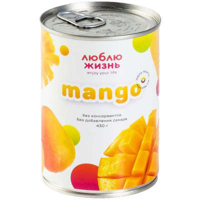 Пюре Люблю Жизнь манго из Мьянмы, 450г