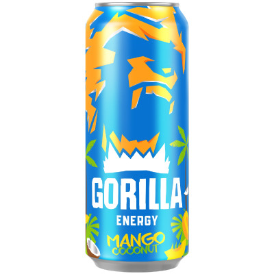 Напиток Gorilla Mango Coconut безалкогольный тонизирующий газированный, 450мл