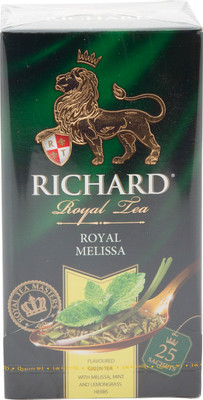 Чай Richard Royal Melissa зелёный байховый мелисса-мята-лемонграсс в пакетиках, 25х1.5г