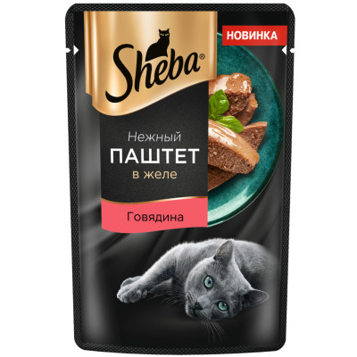 Влажный корм Sheba для кошек паштет с говядиной, 75г