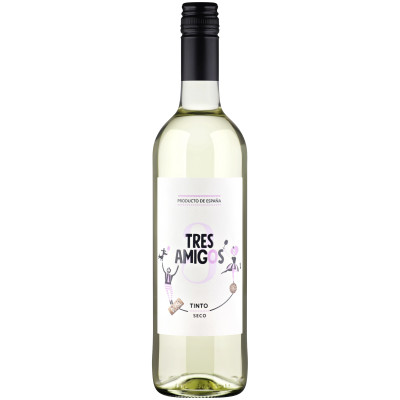 Вино Tres Amigos сортовое ординарное белое сухое 11%, 750мл