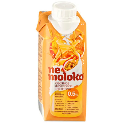 Напиток овсяный Nemoloko Экзотик фруктовый для детского питания, 250мл