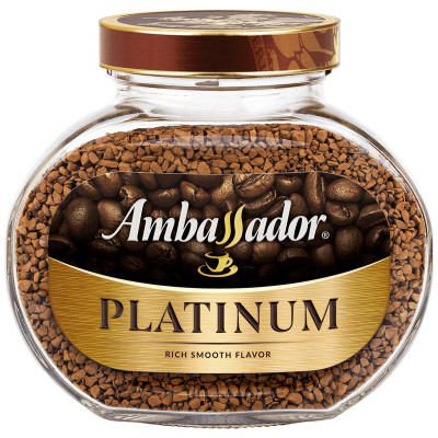 Кофе Ambassador Platinum натуральный растворимый сублимированный, 190г