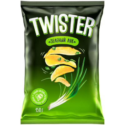 Картофель Twister хрустящий со вкусом зелёного лука, 150г