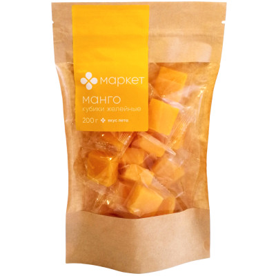 Конфеты желейные манго кубики Маркет, 200г
