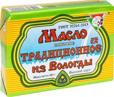Масло сливочное Из Вологды Традиционное 82.5%, 180г