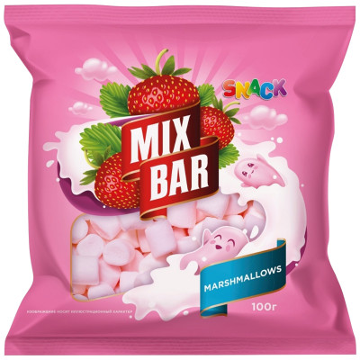 Маршмеллоу Mixbar с ароматом клубники, 100г