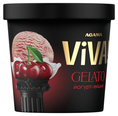 Мороженое молочное Viva Джелато йогурт-вишня 8%, 80г