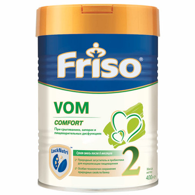 Смесь Friso 2 Vom молочная с пребиотиком с 6 месяцев, 400г