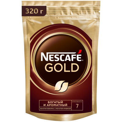 Кофе Nescafe Gold растворимый сублимированный с добавлением молотого, 320г