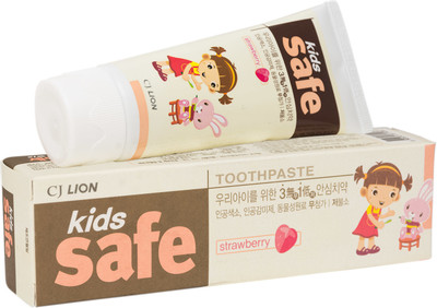 Зубная паста детская CJ Lion Safe Kids клубника 3-12 лет, 90г