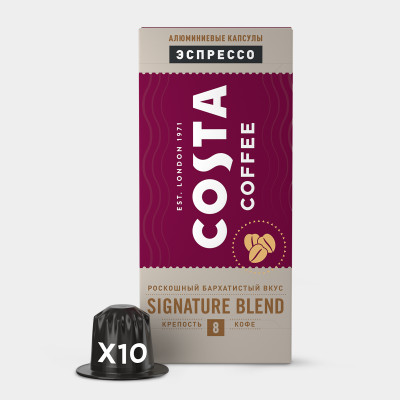 Кофе капсульный Costa Coffee Signature Blend Espresso молотый средней обжарки, 10х5.5г