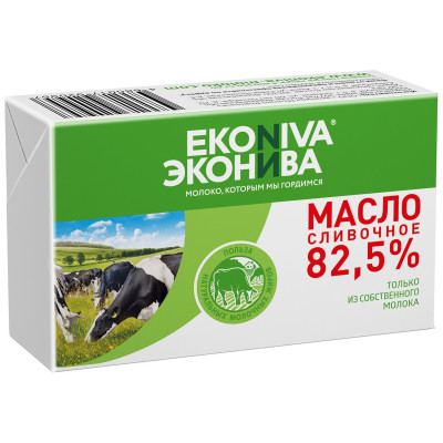 Масло сладкосливочное Ekoniva Традиционное 82.5%, 200г