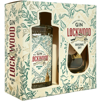 Джин Gin Lockwood Original Dry в подарочной упаковке с бокалом, 500мл
