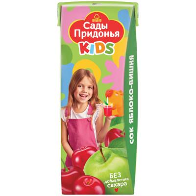 Сок Сады Придонья Kids яблочно-вишневый с 5 месяцев, 200мл