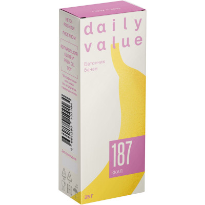 Батончик Daily Value низкоуглеводный десертный с бананом, 35г