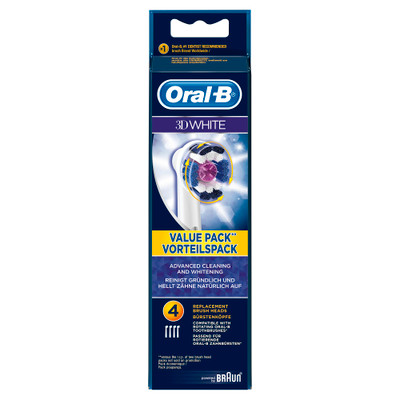 Сменные насадки для электрических зубных щеток Oral-B 3D White для отбеливания, 4шт