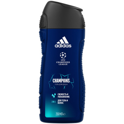 Гель для душа Adidas Uefa Champions League для тела и волос для мужчин, 250мл