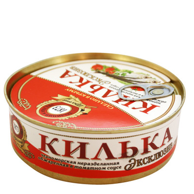 Килька Фортуна Крым черноморская неразделанная обжаренная в томатном соусе, 240г