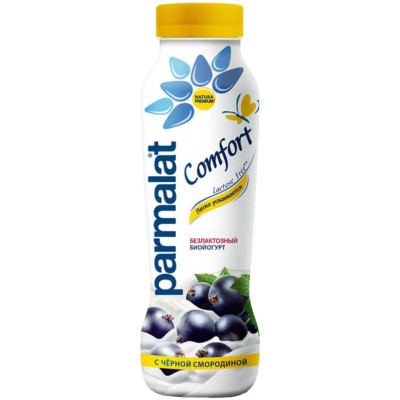 Биойогурт Parmalat Comfort Черная Смородина безлактозный 1.5%, 290мл