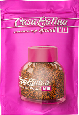Кофе Casa Latina Special Mix растворимый с добавлением молотого, 75г