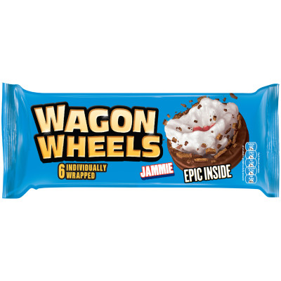 Печенье Wagon Wheels с суфле и джемом покрытое глазурью c ароматом шоколада, 228г