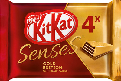 Шоколад белый Kit-Kat Senses gold edition deluxe caramel с карамелью и с хрустящей вафлей, 116г