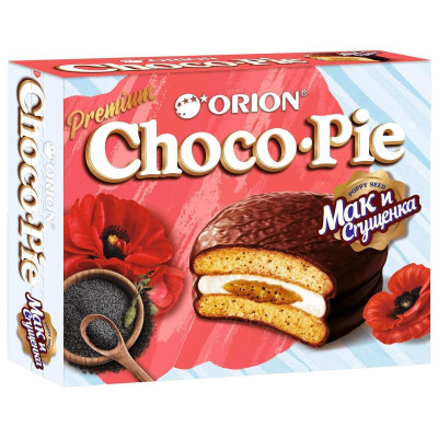 Пирожное Orion Choco Pie Poppy в глазури, 360г