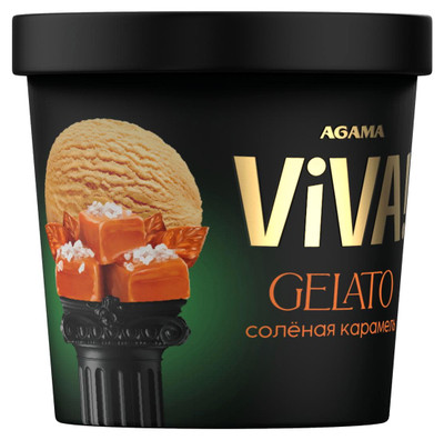 Мороженое сливочное Viva Джелато солёная карамель 8%, 80г