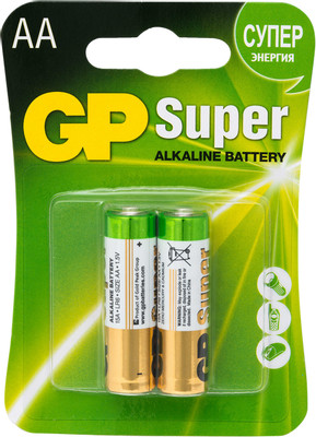Батарейки GP Super АА LR6 15А 1.5В, 2шт