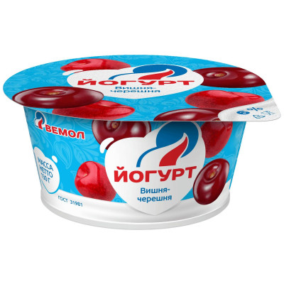 Йогурт Вемол Вишня-Черешня 6%, 130г