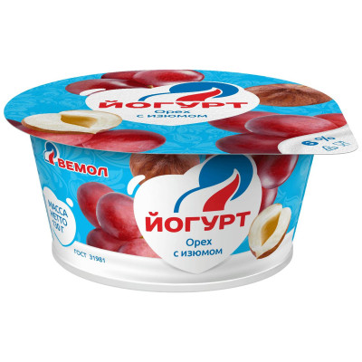 Йогурт Вемол Орех С Изюмом 6%, 130г