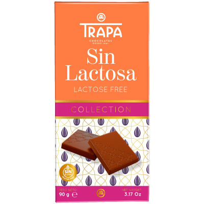 Шоколад молочный Trapa Sin Lactosa, 90г