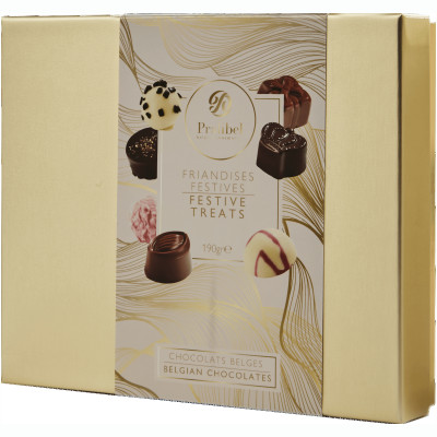 Набор конфет Pralibel Festive Treats в молочном темном и белом шоколадом с начинкой, 190г