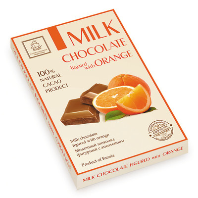 Шоколад молочный Кортес с апельсином фигурный, 75г