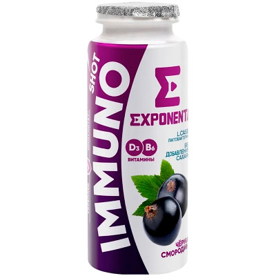 Продукт Exponenta Immuno Shot кисломолочный со вкусом черная смородина 2.5%, 100мл