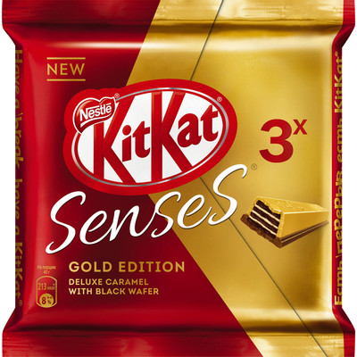 Батончик шоколадный KitKat Senses Gold Edition Deluxe Caramel, 120г
