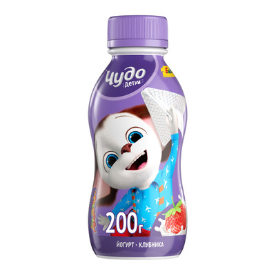 Йогурт с наполнителем Чудо Детки Клубника 2.2%, 200г