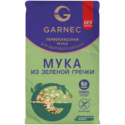 Мука Garnec гречневая из непропаренной крупы, 500г