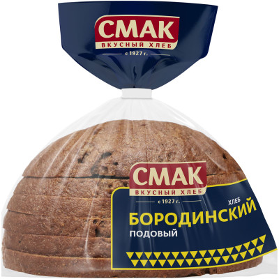 Хлеб Смак Бородинский подовый нарезанный, 300г