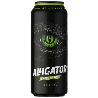 Энергетический напиток газированный Alligator Original безалкогольный, 450мл