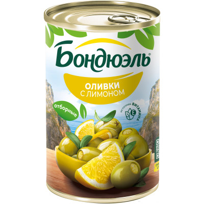 Оливки Bonduelle Мансанилья с лимоном, 300г