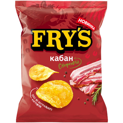 Чипсы Fry’s Свирепый кабан из натурального картофеля рифленые, 70г